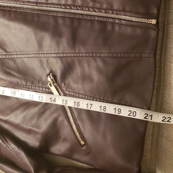 New York & Co Burgundy Faux Leather Jacket Sz M - Picture 12 of 15